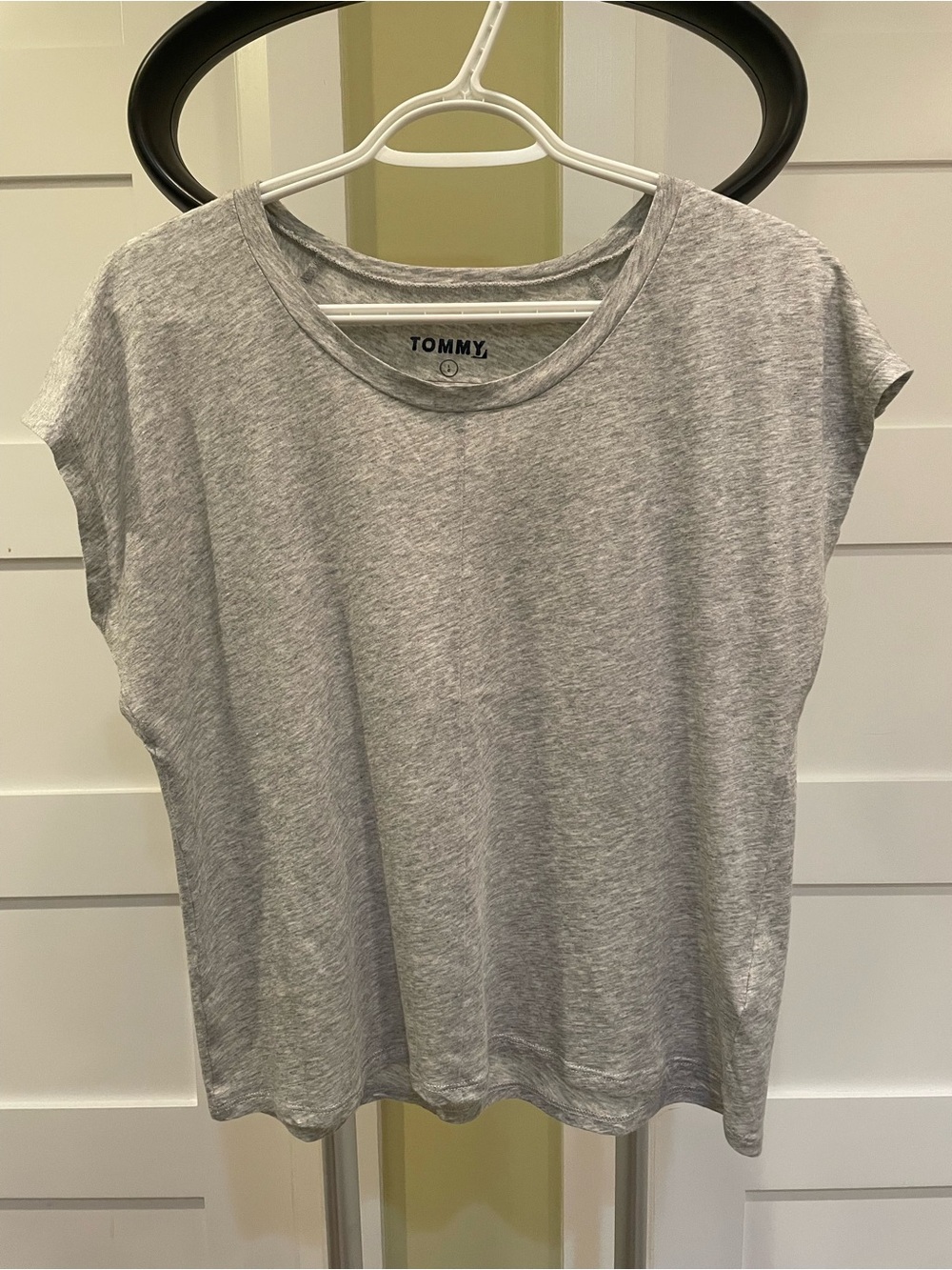 Grey Crewneck Cotton Tee by Tommy Hilfiger